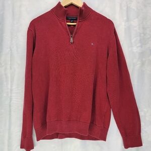 📦2/$18📦Tommy Hilfiger Burgundy Red Quarter Zip sz Large
